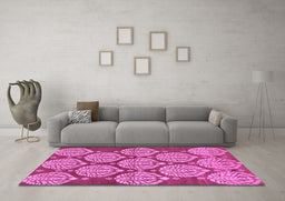 Machine Washable Abstract Purple Modern Area Rugs in a Living Room, wshabs159pur