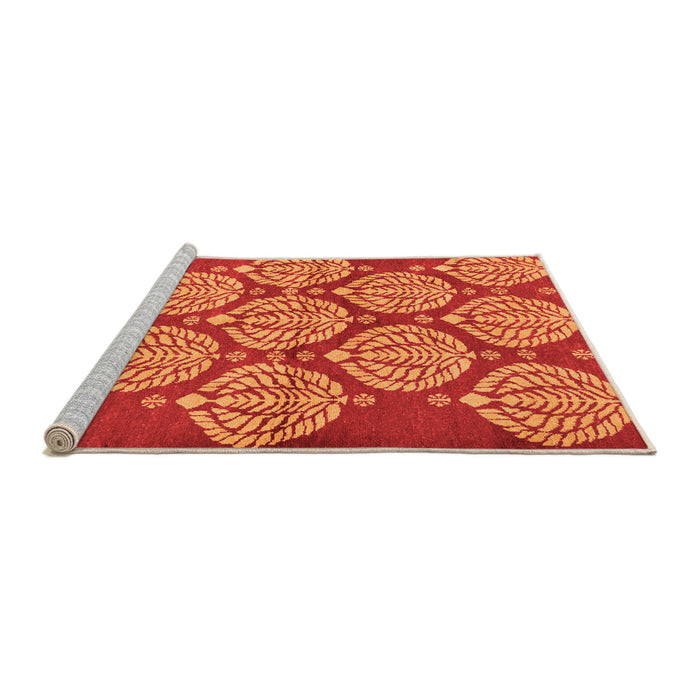 Sideview of Machine Washable Abstract Orange Modern Area Rugs, wshabs159org