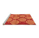 Sideview of Machine Washable Abstract Orange Modern Area Rugs, wshabs159org