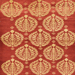 Square Machine Washable Abstract Dark Orange Rug, wshabs159