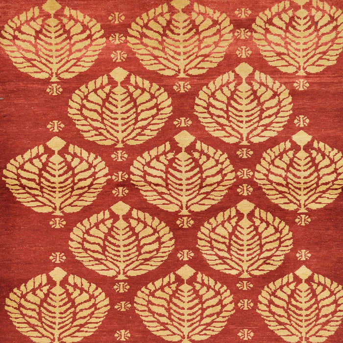 Square Machine Washable Abstract Dark Orange Rug, wshabs159