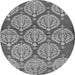 Round Abstract Gray Modern Rug, abs159gry