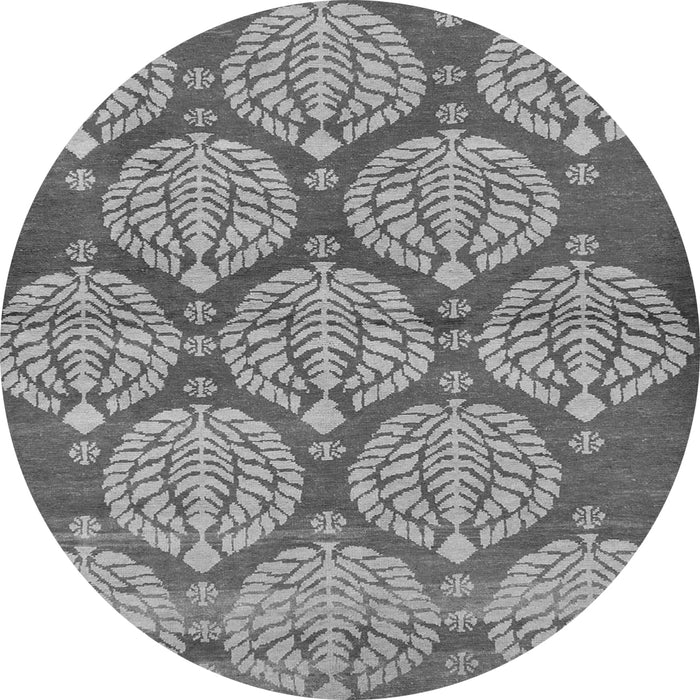 Round Machine Washable Abstract Gray Modern Rug, wshabs159gry