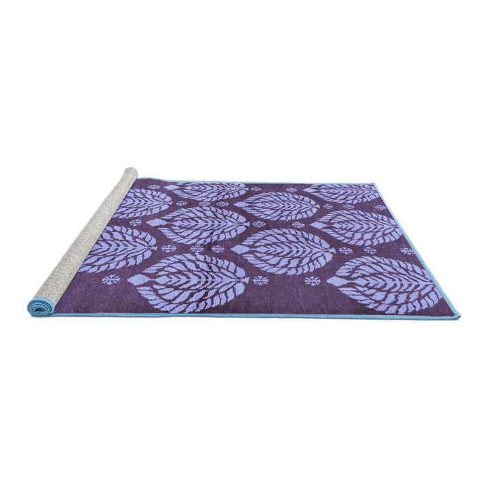 Sideview of Machine Washable Abstract Blue Modern Rug, wshabs159blu