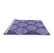 Sideview of Machine Washable Abstract Blue Modern Rug, wshabs159blu