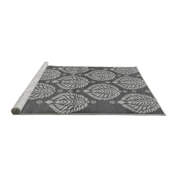 Sideview of Machine Washable Abstract Gray Modern Rug, wshabs159gry