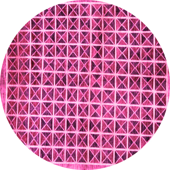 Round Oriental Pink Modern Rug, abs15pnk