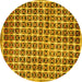 Round Oriental Yellow Modern Rug, abs15yw