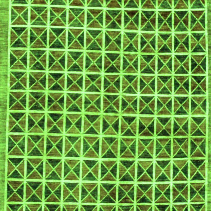 Machine Washable Oriental Green Modern Area Rugs, wshabs15grn