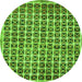 Round Oriental Green Modern Rug, abs15grn