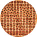 Round Oriental Orange Modern Rug, abs15org