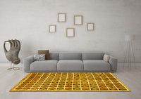 Machine Washable Oriental Yellow Modern Rug, wshabs15yw