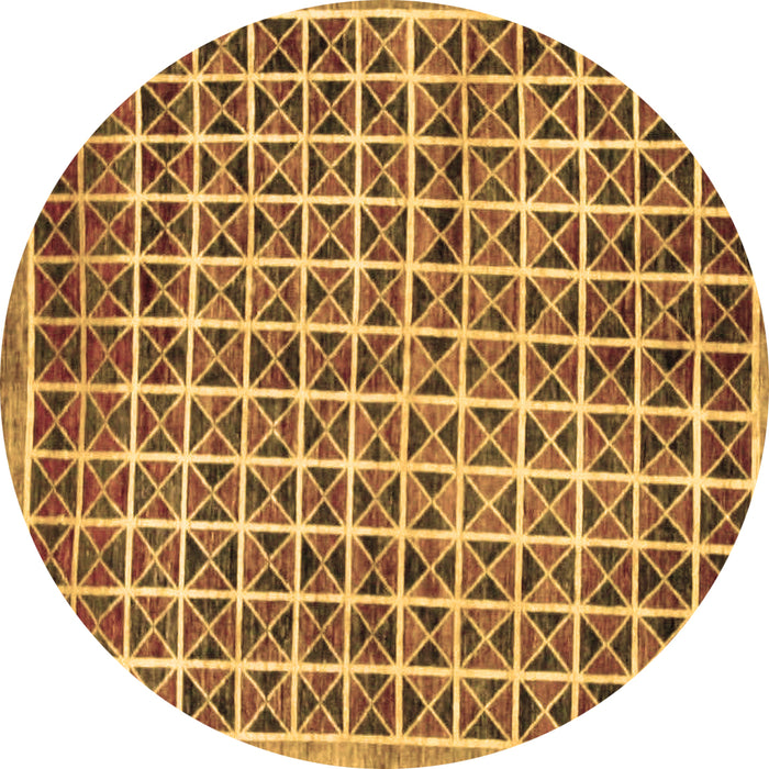 Round Oriental Brown Modern Rug, abs15brn