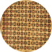 Round Oriental Brown Modern Rug, abs15brn