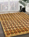 Machine Washable Abstract Yellow Rug in a Family Room, wshabs15