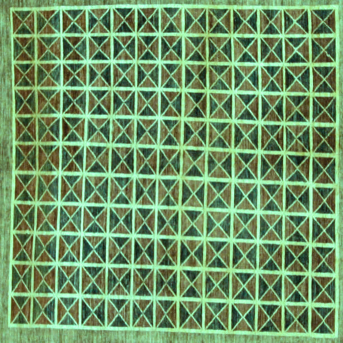 Square Machine Washable Oriental Turquoise Modern Area Rugs, wshabs15turq