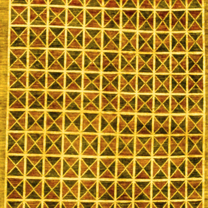 Machine Washable Oriental Yellow Modern Rug, wshabs15yw