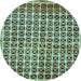 Round Oriental Light Blue Modern Rug, abs15lblu