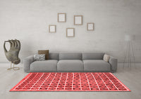 Machine Washable Oriental Red Modern Rug, wshabs15red