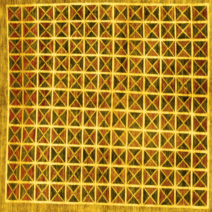 Square Oriental Yellow Modern Rug, abs15yw