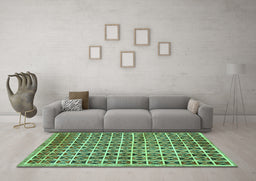 Machine Washable Oriental Turquoise Modern Area Rugs in a Living Room,, wshabs15turq