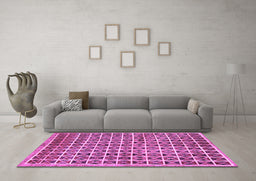 Machine Washable Oriental Purple Modern Area Rugs in a Living Room, wshabs15pur