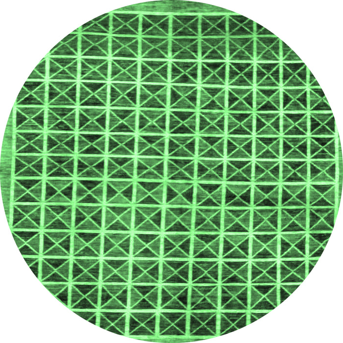 Round Oriental Emerald Green Modern Rug, abs15emgrn