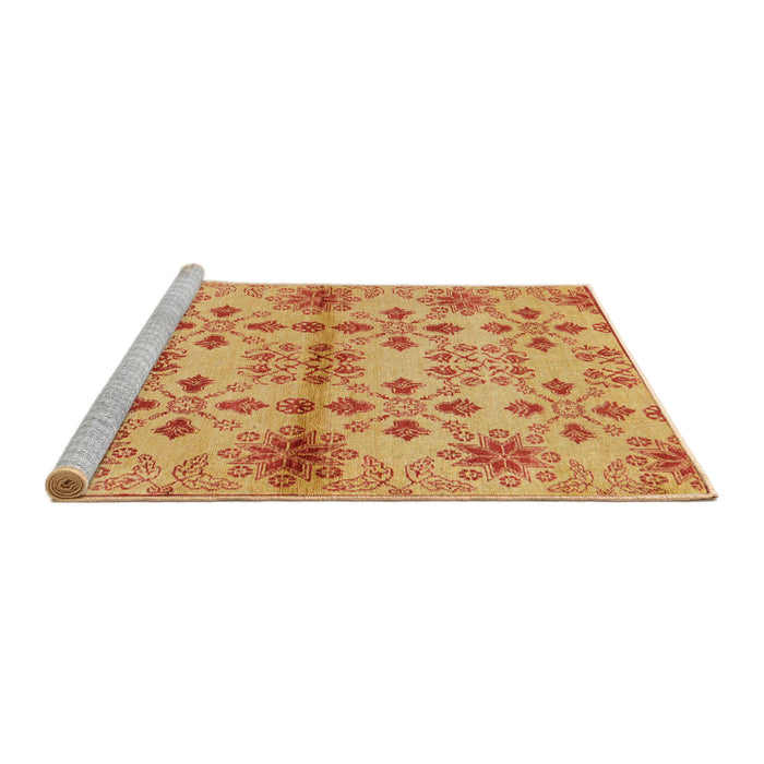 Sideview of Machine Washable Abstract Orange Red Rug, wshabs160