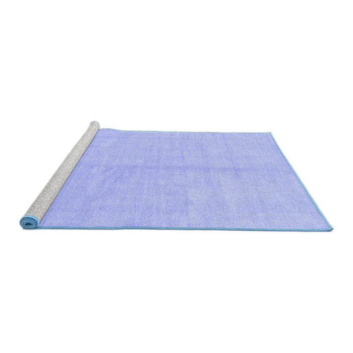 Sideview of Machine Washable Solid Blue Modern Rug, wshabs1600blu