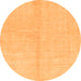 Round Machine Washable Solid Orange Modern Area Rugs, wshabs1600org