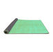 Sideview of Solid Turquoise Modern Rug, abs1600turq