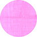 Round Solid Purple Modern Rug, abs1600pur