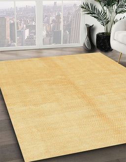 Abstract Chrome Gold Yellow Solid Rug in Family Room, abs1600