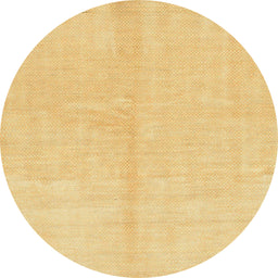 Round Abstract Chrome Gold Yellow Solid Rug, abs1600