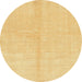 Round Abstract Chrome Gold Yellow Solid Rug, abs1600