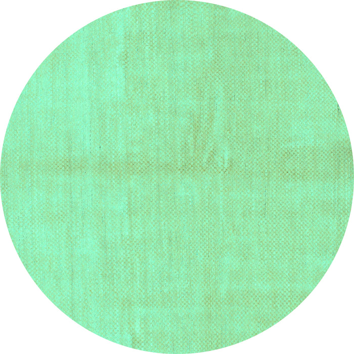 Round Solid Turquoise Modern Rug, abs1600turq