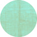 Round Solid Light Blue Modern Rug, abs1600lblu