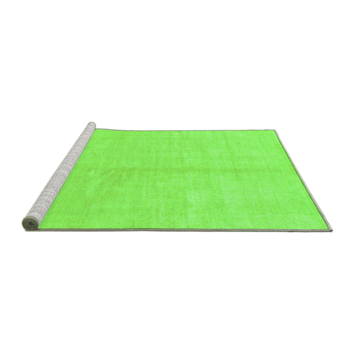 Sideview of Machine Washable Solid Green Modern Area Rugs, wshabs1600grn