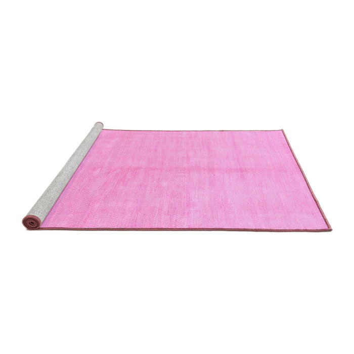 Sideview of Machine Washable Solid Pink Modern Rug, wshabs1600pnk