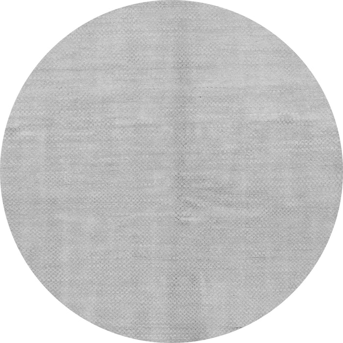 Round Machine Washable Solid Gray Modern Rug, wshabs1600gry