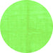 Round Solid Green Modern Rug, abs1600grn