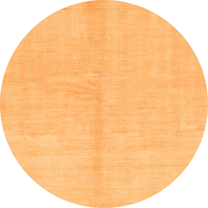 Round Solid Orange Modern Rug, abs1600org