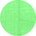 Round Solid Emerald Green Modern Rug, abs1600emgrn