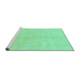 Sideview of Machine Washable Solid Turquoise Modern Area Rugs, wshabs1600turq