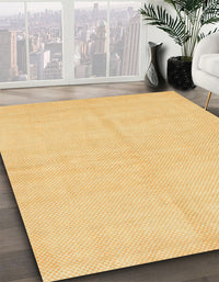 Abstract Chrome Gold Yellow Solid Rug, abs1601