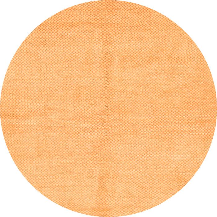 Round Machine Washable Solid Orange Modern Area Rugs, wshabs1601org