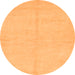 Round Machine Washable Solid Orange Modern Area Rugs, wshabs1601org