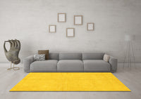 Machine Washable Solid Yellow Modern Rug, wshabs1601yw