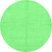 Round Solid Emerald Green Modern Rug, abs1601emgrn