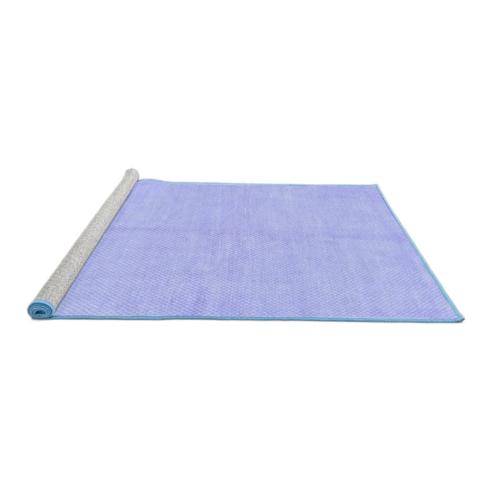Sideview of Machine Washable Solid Blue Modern Rug, wshabs1601blu